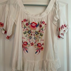 Embroidered Floral Top